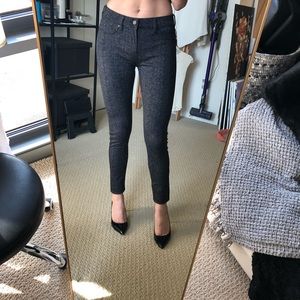 Grey patterned skinny trouser legging pant